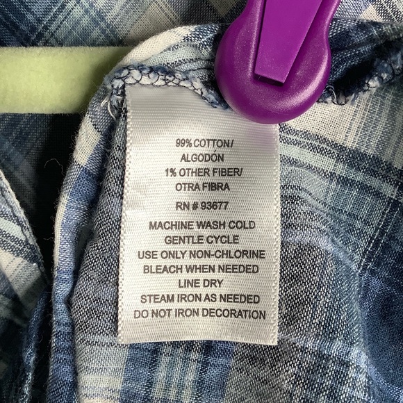 a.n.a. A NEW APPROACH LS/ROLL TAB BLU/WHT SHIRT 3X - Picture 8 of 8